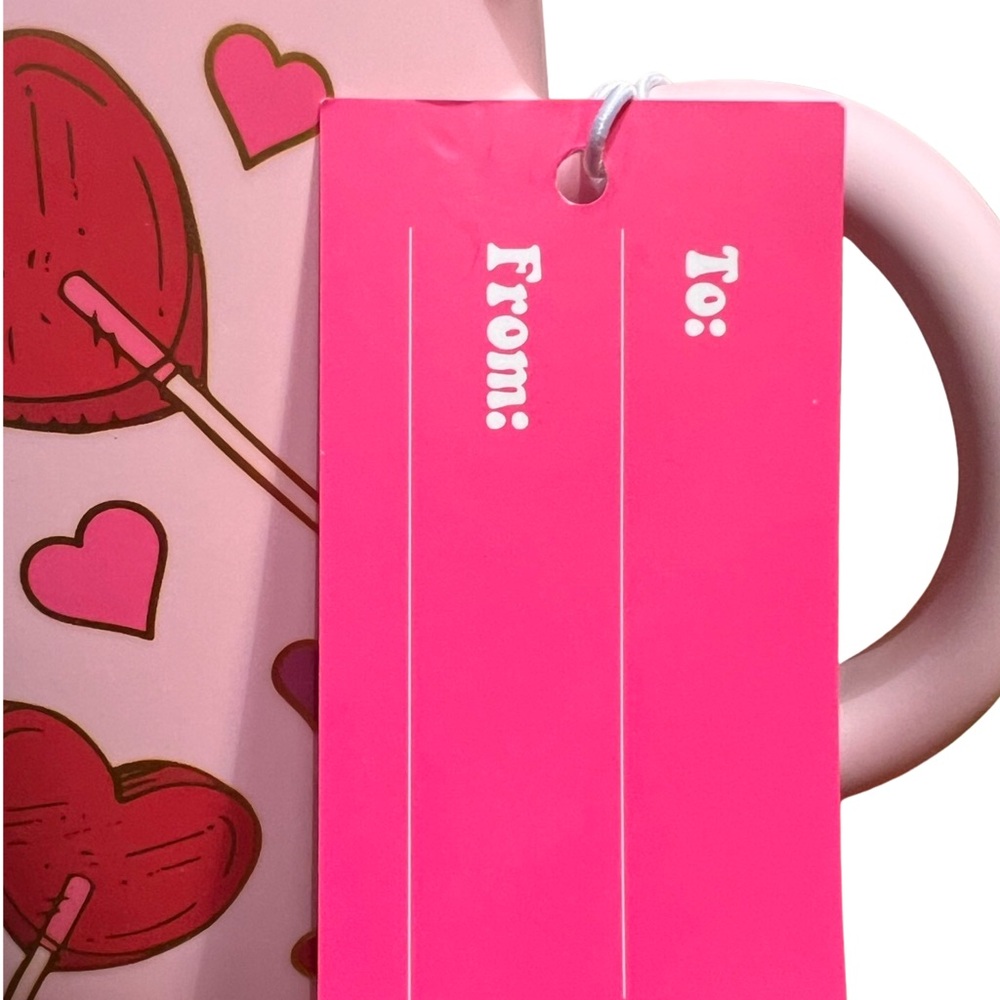 Sheffield Home NWT Valentines Day Lollipop Hearts Soft Touch Ceramic Covered Mug - Picture 3 of 6